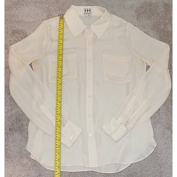 Haute Hippie - High Quality Silk Blouse w/ Front Patch Pockets, Ivory, Med -$275 - Picture 5 of 9